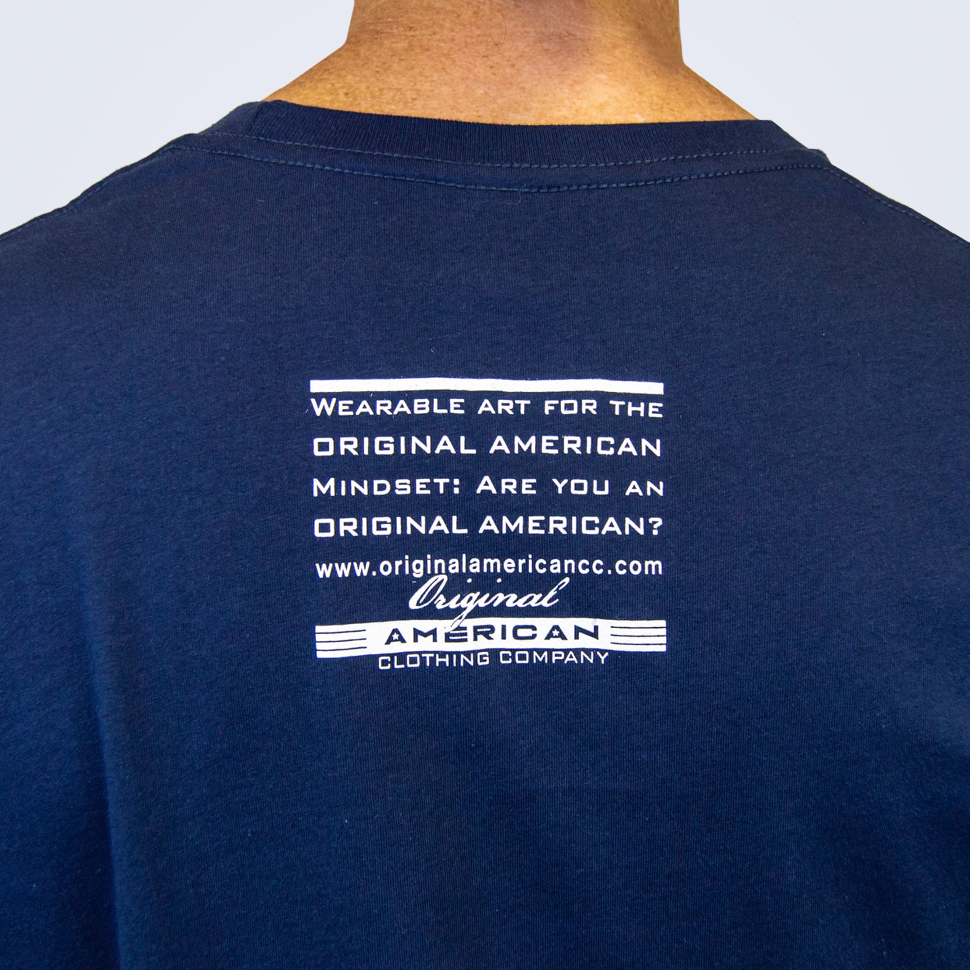 logo blue model back label